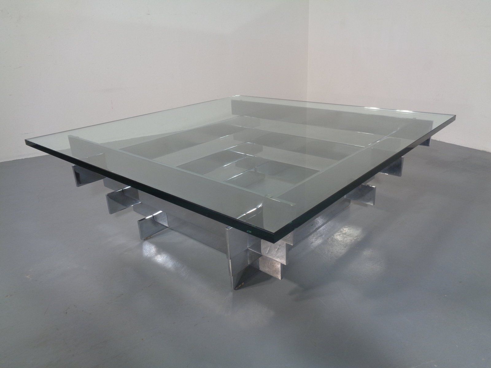 Sculptural Chrome Coffee Table By David Hicks, Italy, 1960s photo Furniture