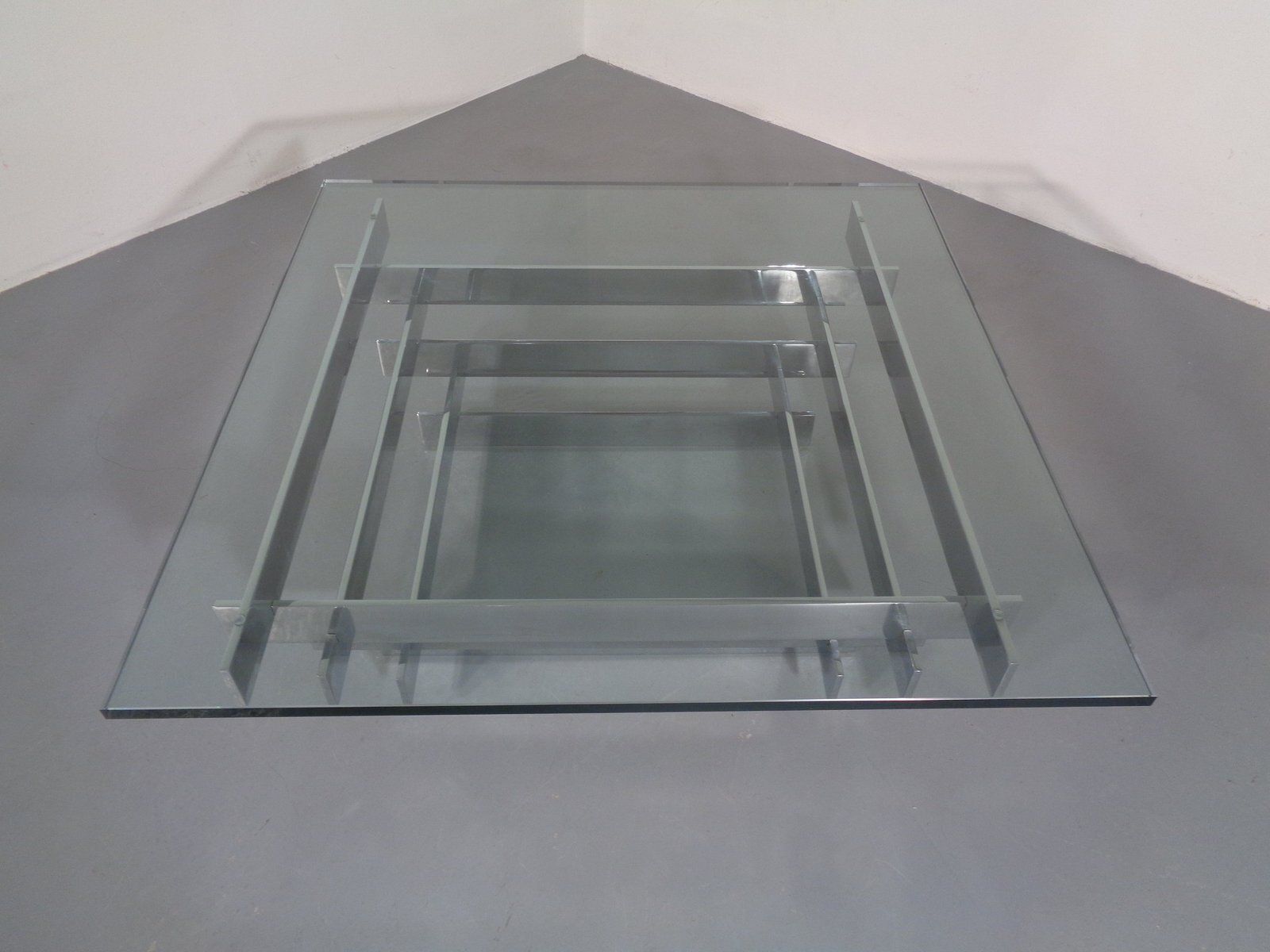 photo furniture Sculptural Chrome Coffee Table By David Hicks, Italy, 1960s