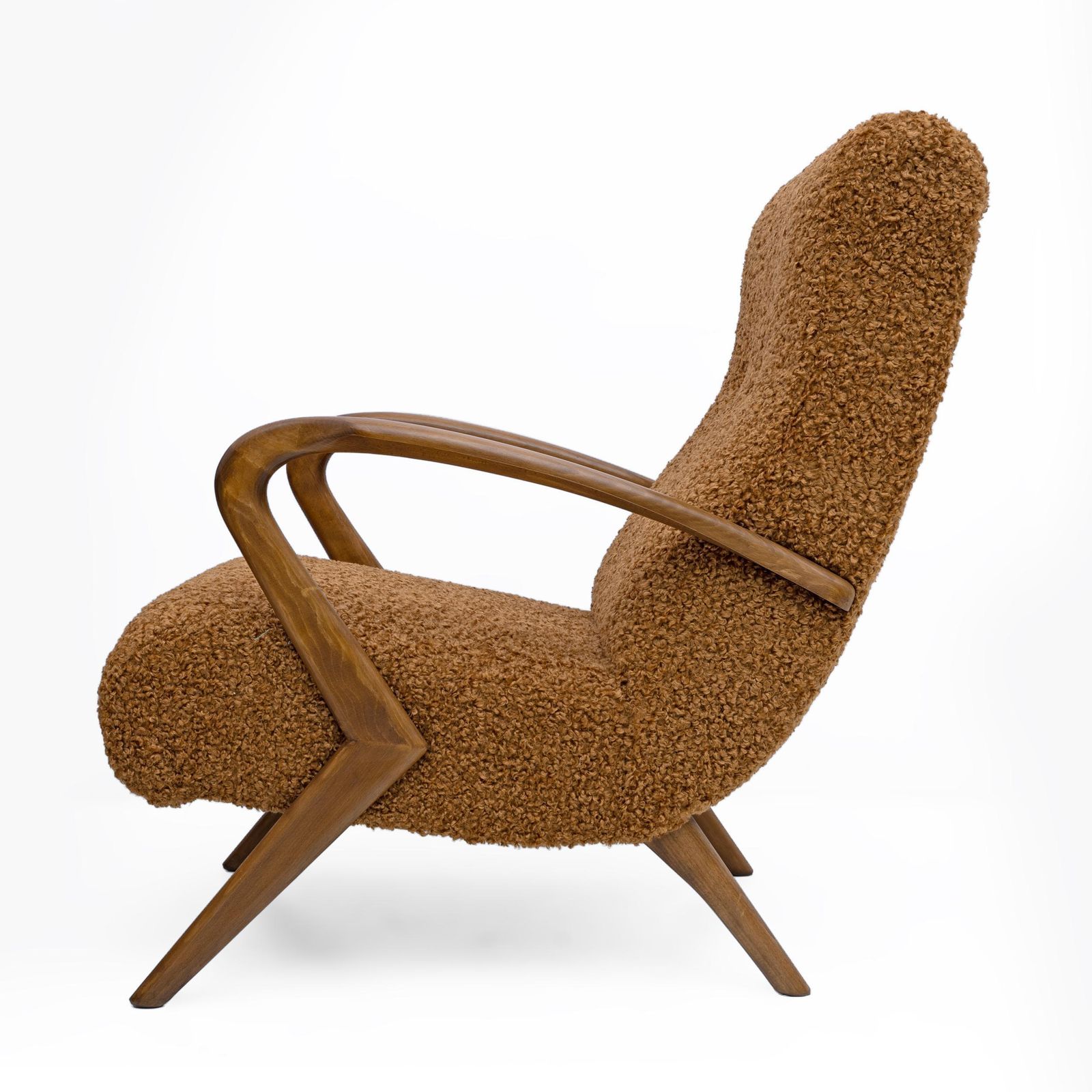 Attribute To Paolo Buffa Mid Century Modern Italian Bouclè Armchairs, Pair photo buy
