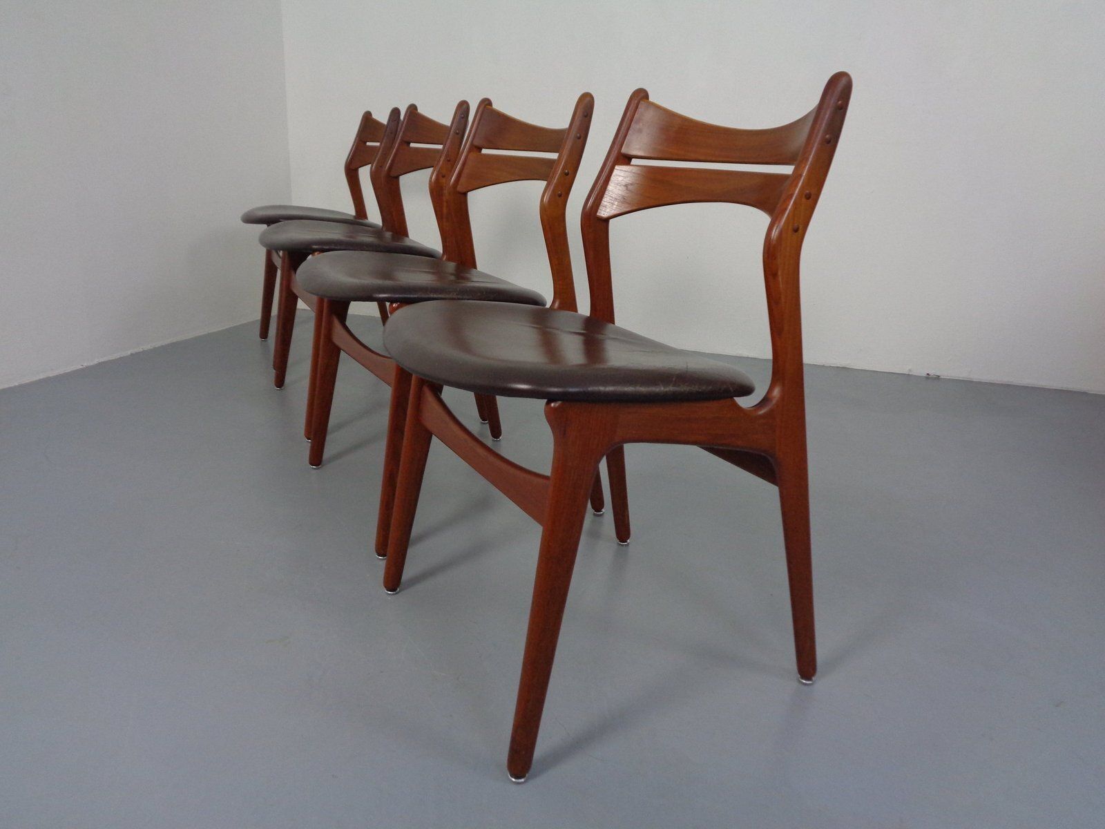 Teak & Leather Model 310 Dining Chairs By Erik Buch For Chr. Christensen, Denmark, 1960s, Set Of 4 photo furniture