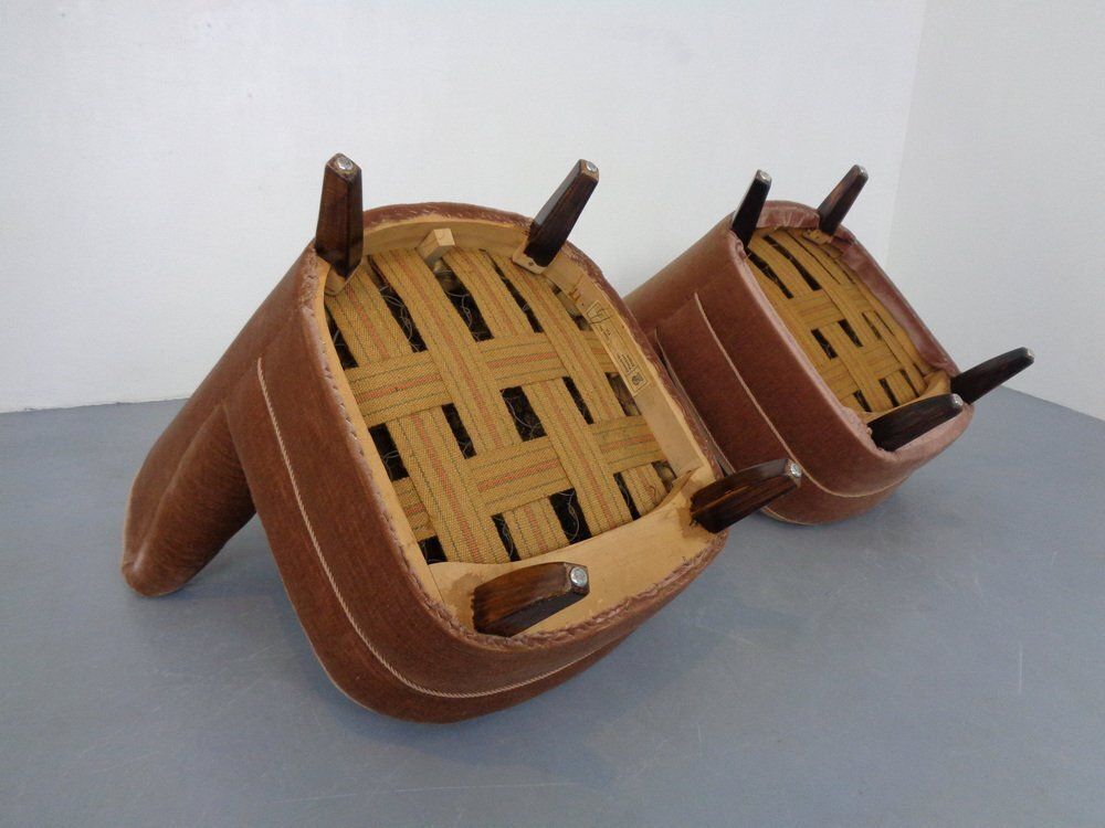 photo for sale Mohair Club Chairs From Adolf Wrenger, Germany, 1950s, Set Of 2
