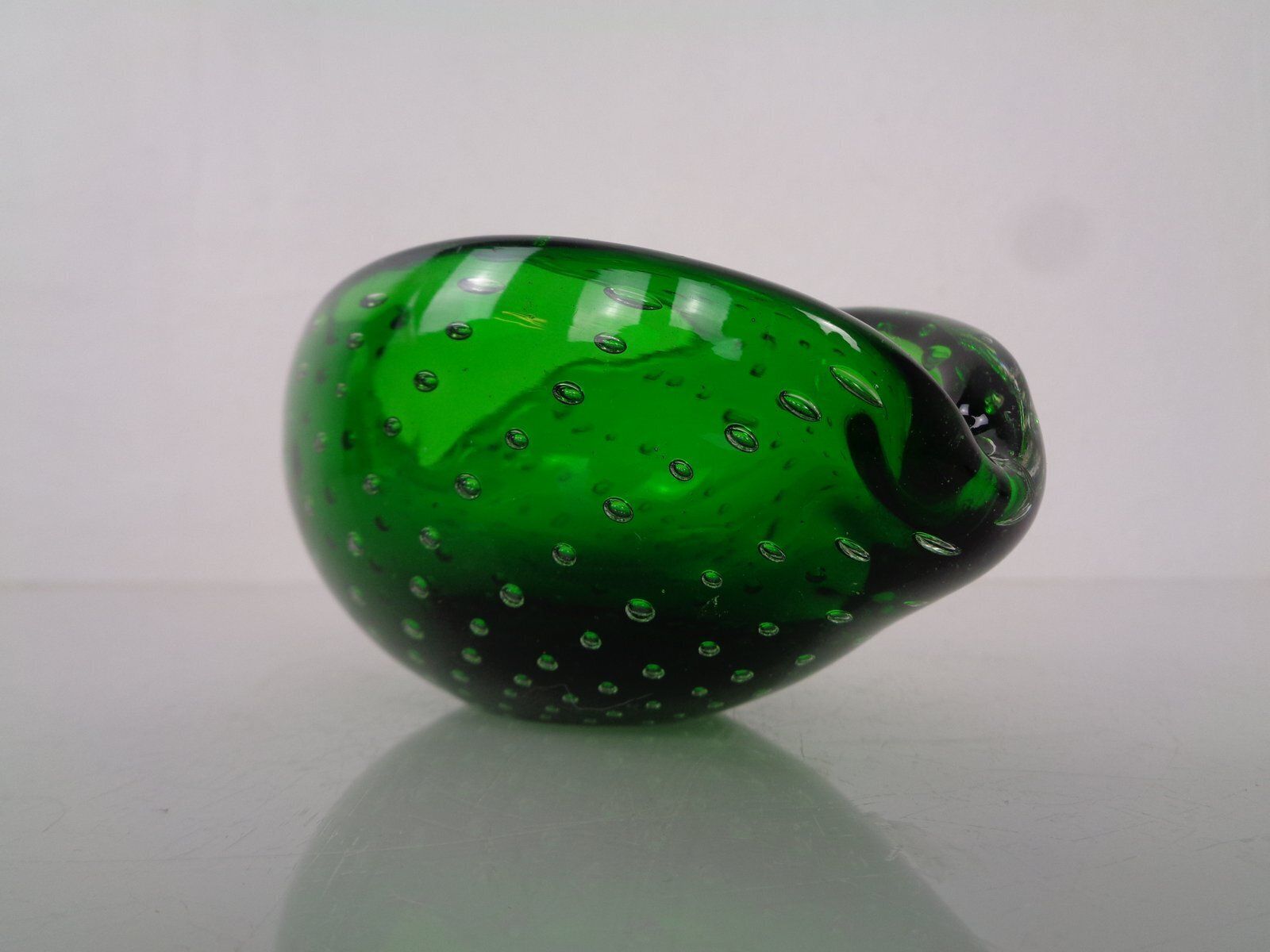photo furniture Green Sommerso Murano Glass Ashtray, Italy, 1960s