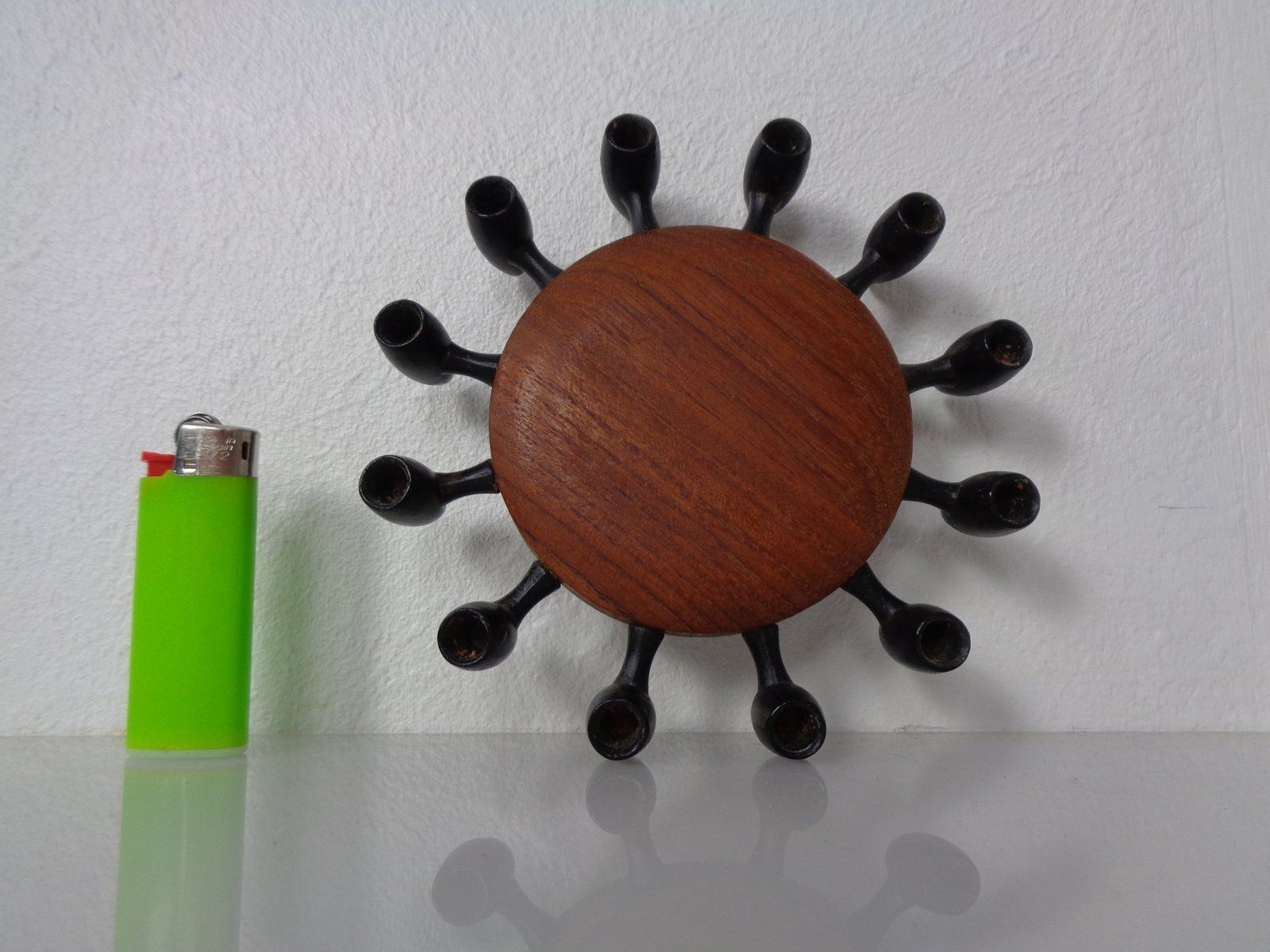 Digsmed Teak And Steel Candleholder, Denmark, 1960s photo 130.0