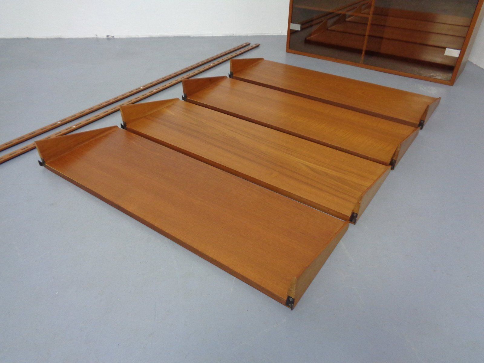 photo for sale Teak Wall Unit By Kai Kristiansen For Feldballes Furniture Factory, Denmark, 1960s, Set Of 7