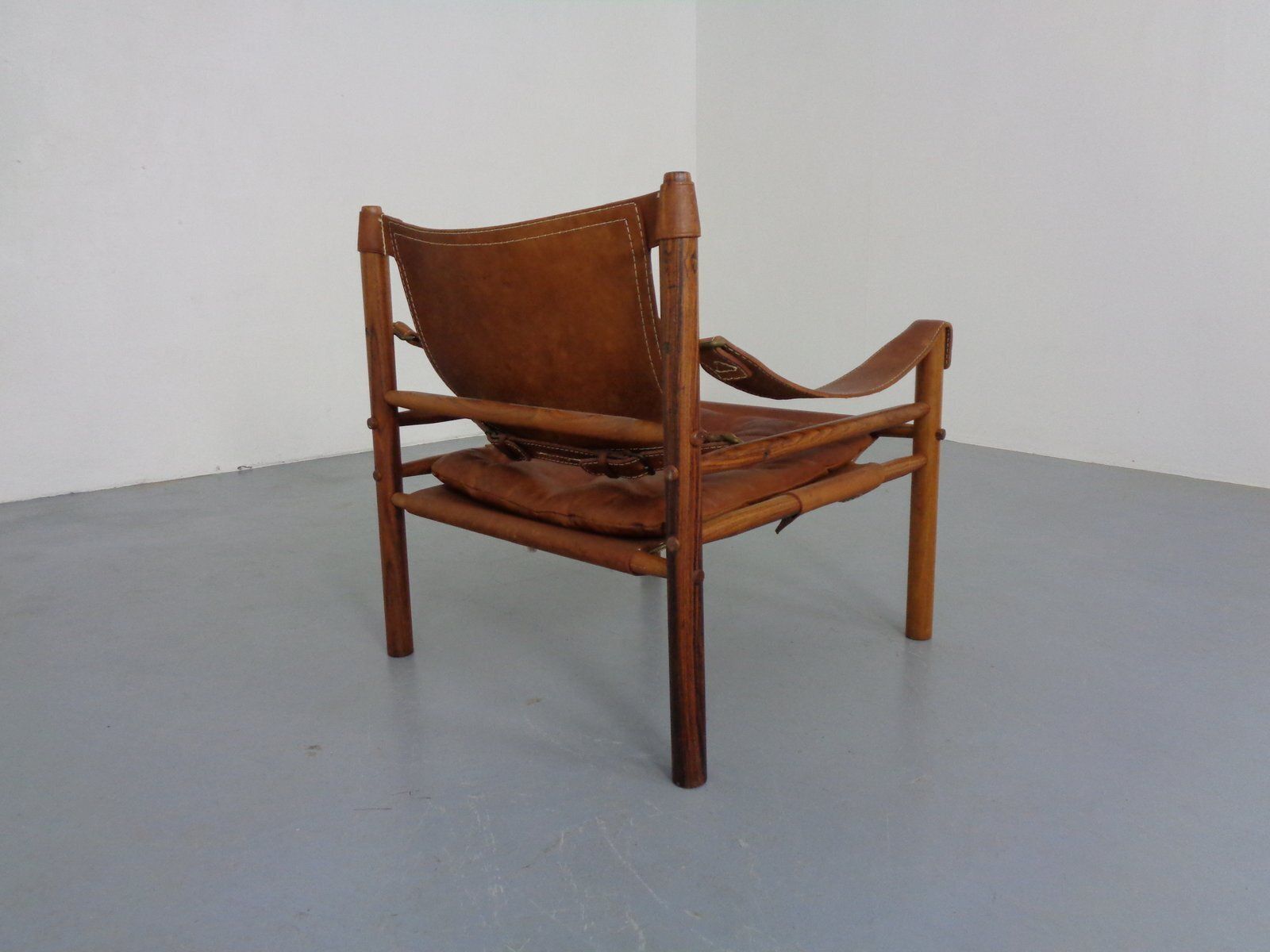 Sirocco Safari Chair In Rosewood And Leather By Arne Norell, Sweden, 1960s photo vinterior