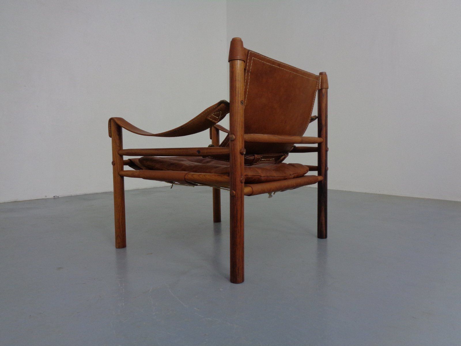 Sirocco Safari Chair In Rosewood And Leather By Arne Norell, Sweden, 1960s photo vintage
