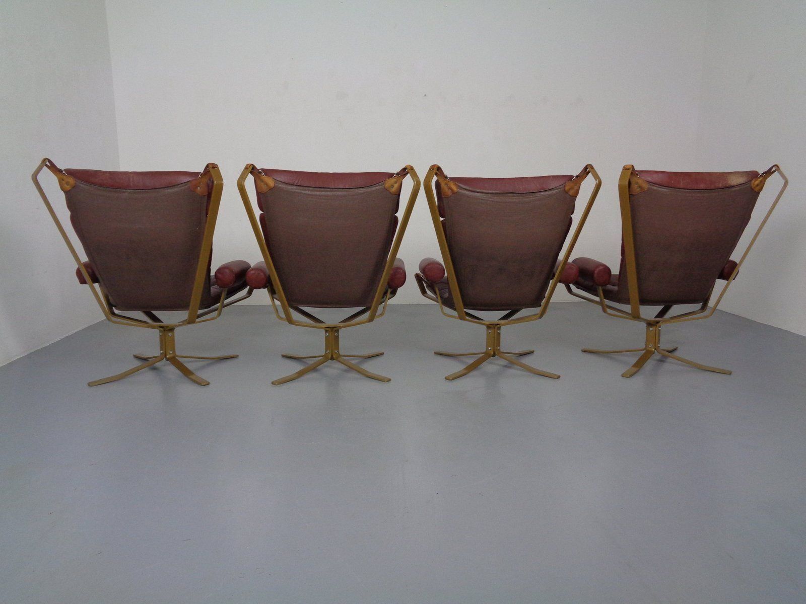Danish Leather & Steel Super Star Chairs From Trygg, Denmark, 1970s, Set Of 4 photo 2515.0