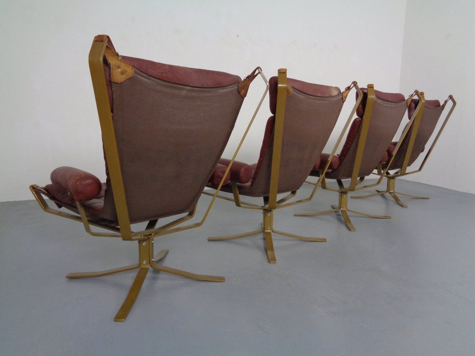 Danish Leather & Steel Super Star Chairs From Trygg, Denmark, 1970s, Set Of 4 photo vintage