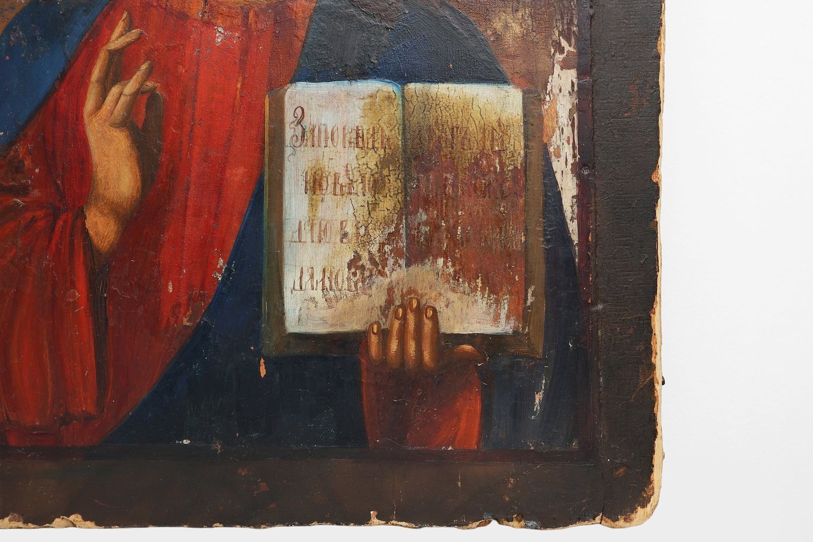 photo furniture Religious Icon Of Christ Pantocrator, 1800s, Painting On Wood