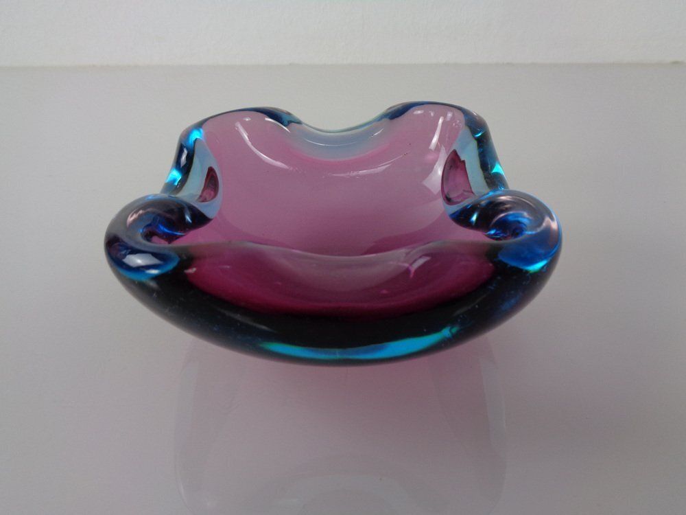 Sommerso Murano Glass Ashtray, Italy, 1960s photo for sale
