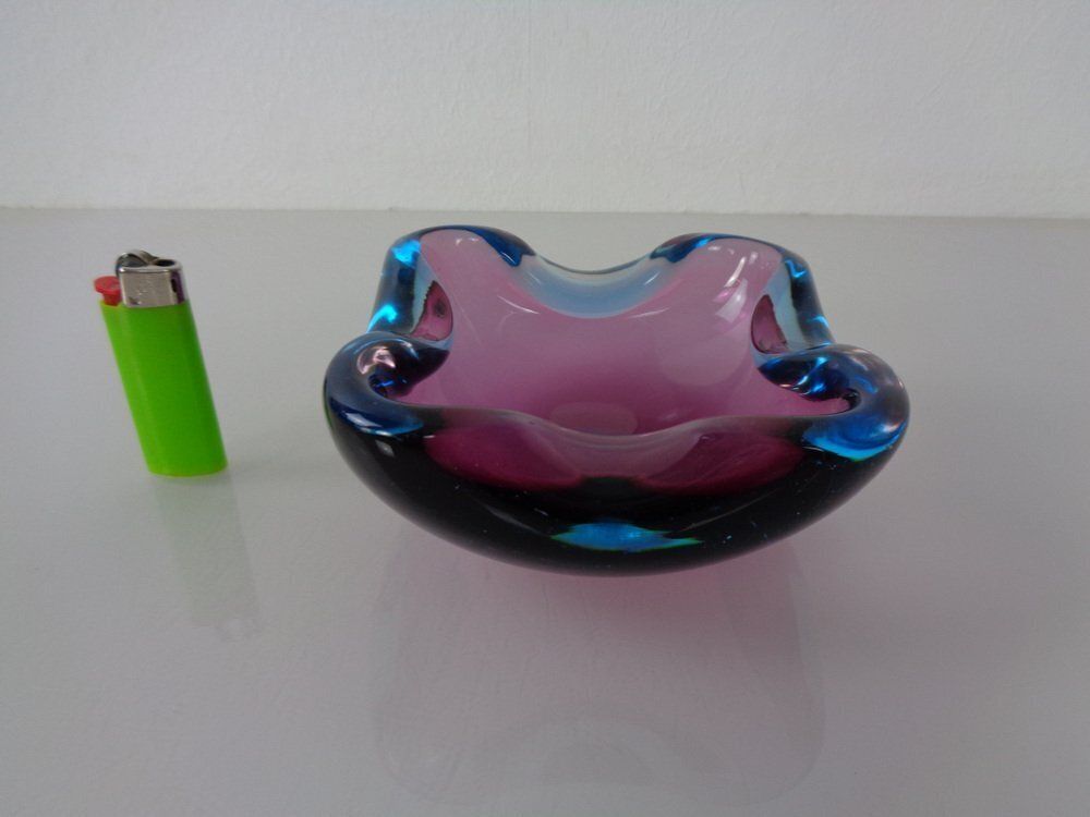 Sommerso Murano Glass Ashtray, Italy, 1960s photo 208.0