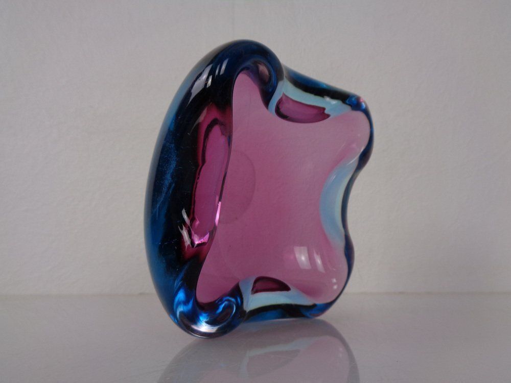 photo furniture Sommerso Murano Glass Ashtray, Italy, 1960s