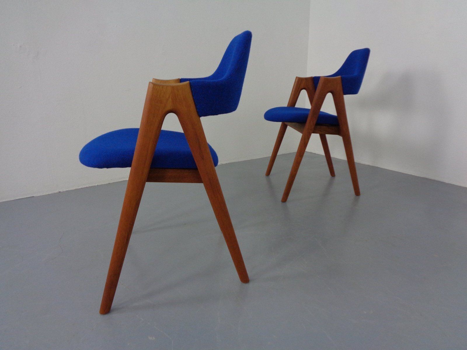 Set Of Compass Chairs In Teak And Kvadrat Hallingdal 65 By Kai Kristiansen For Schou Andersen, 1960s photo Furniture