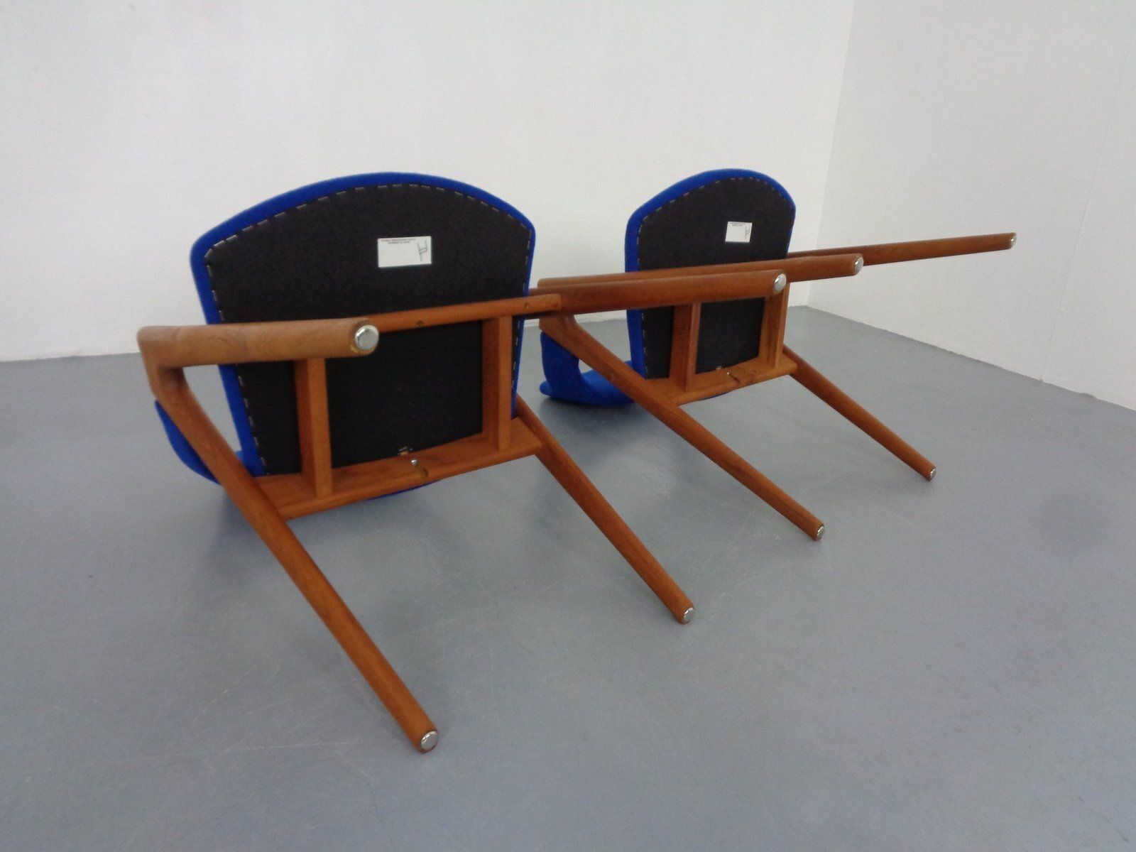 1431.0 Set Of Compass Chairs In Teak And Kvadrat Hallingdal 65 By Kai Kristiansen For Schou Andersen, 1960s photo