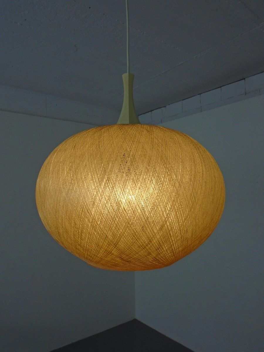 Spun Fiberglass Pendant Lamp, Germany, 1960s photo Lighting