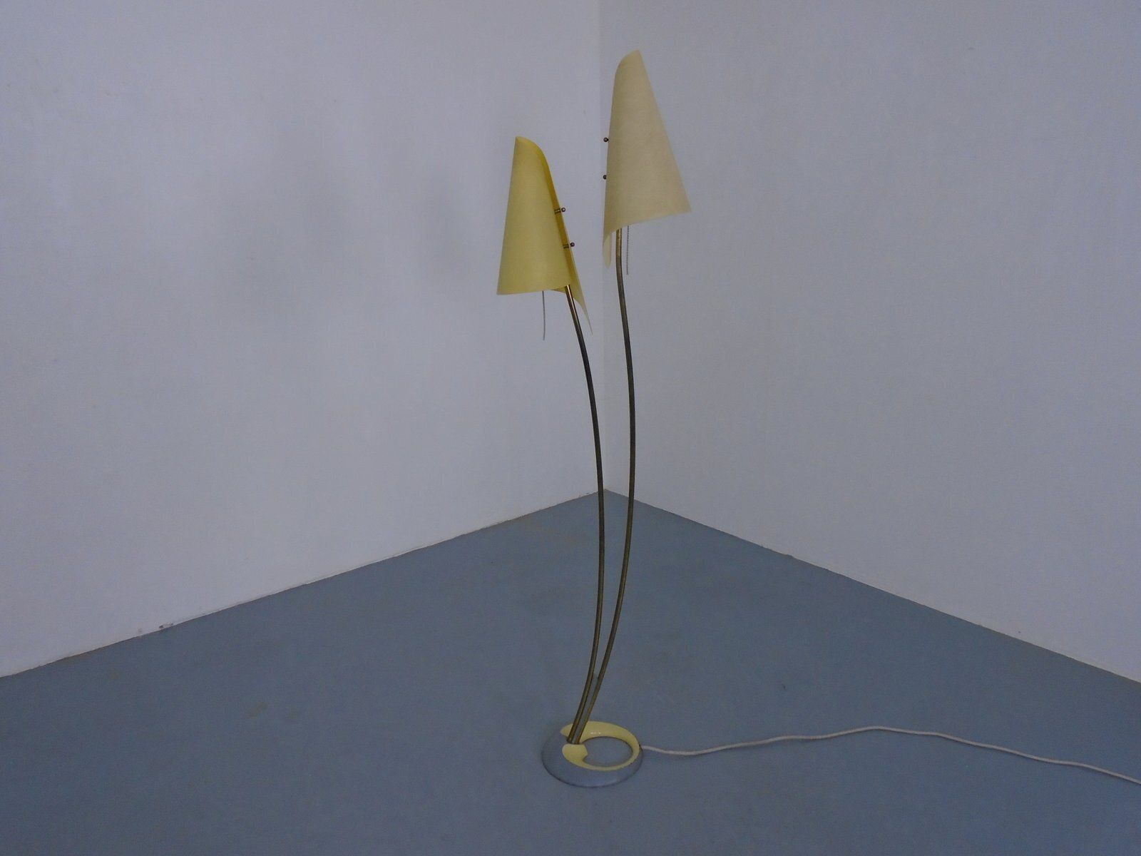 Fiberglass & Brass Floor Lamp By Carl Auböck For Dame & Co. Neheim, Germany, 1950s photo furniture
