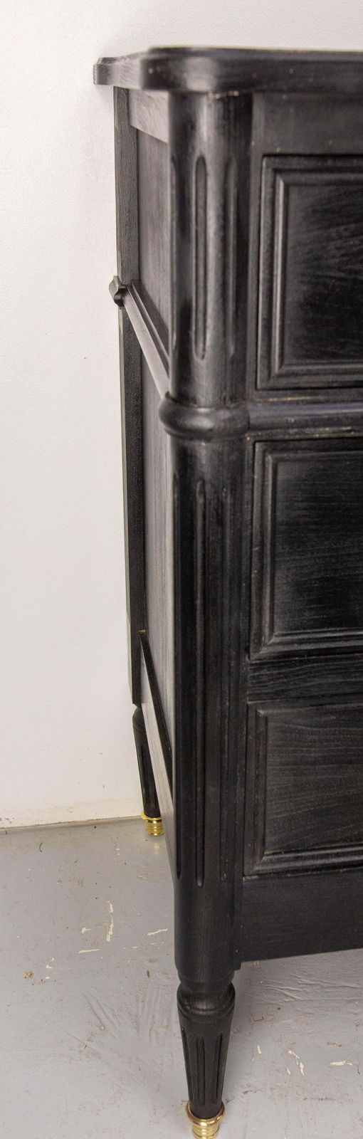 photo furniture French Louis XVI Style Black Wood Commode Chest Of Drawers Circa 1980