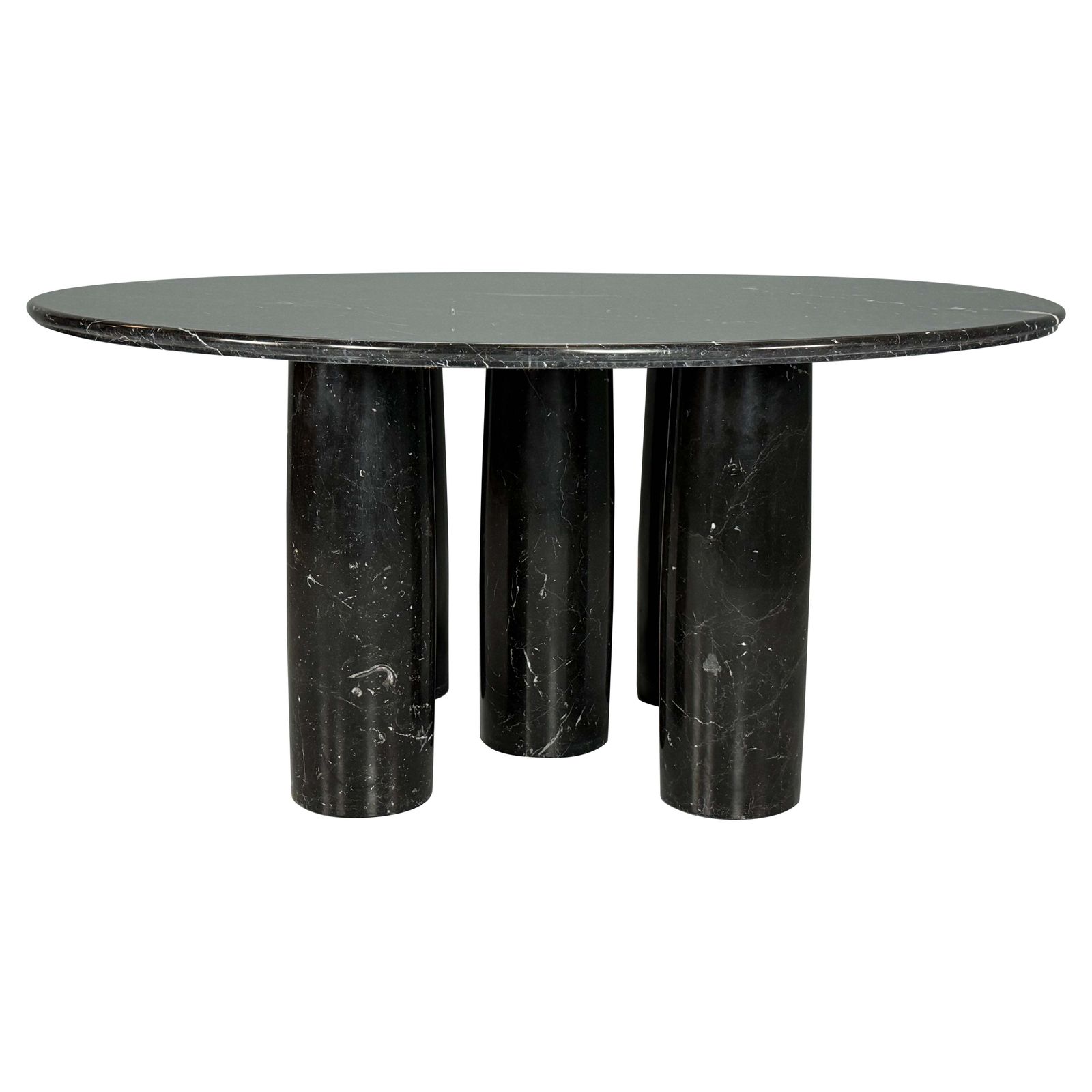 Il Colonnato Round Table By Mario Bellini, Black Marble, 1970s Cassina