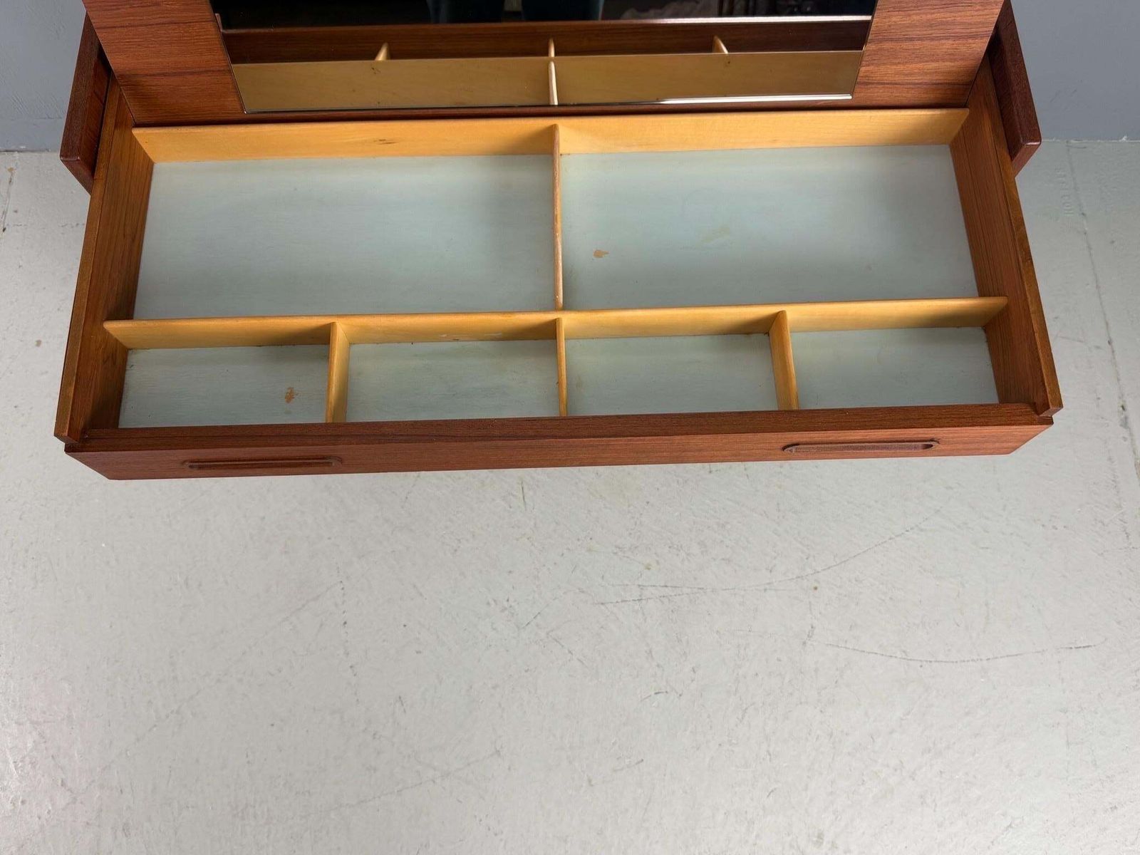 1084.0 Mid Century Modern Teak Desk /Vanity Table/ Cabinet, 1960's, Denmark photo