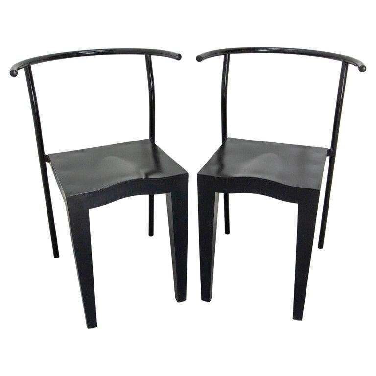 Pair Of Black Chairs DR Glob Of Philippe Starck For Kartell, Circa 1980 photo for sale