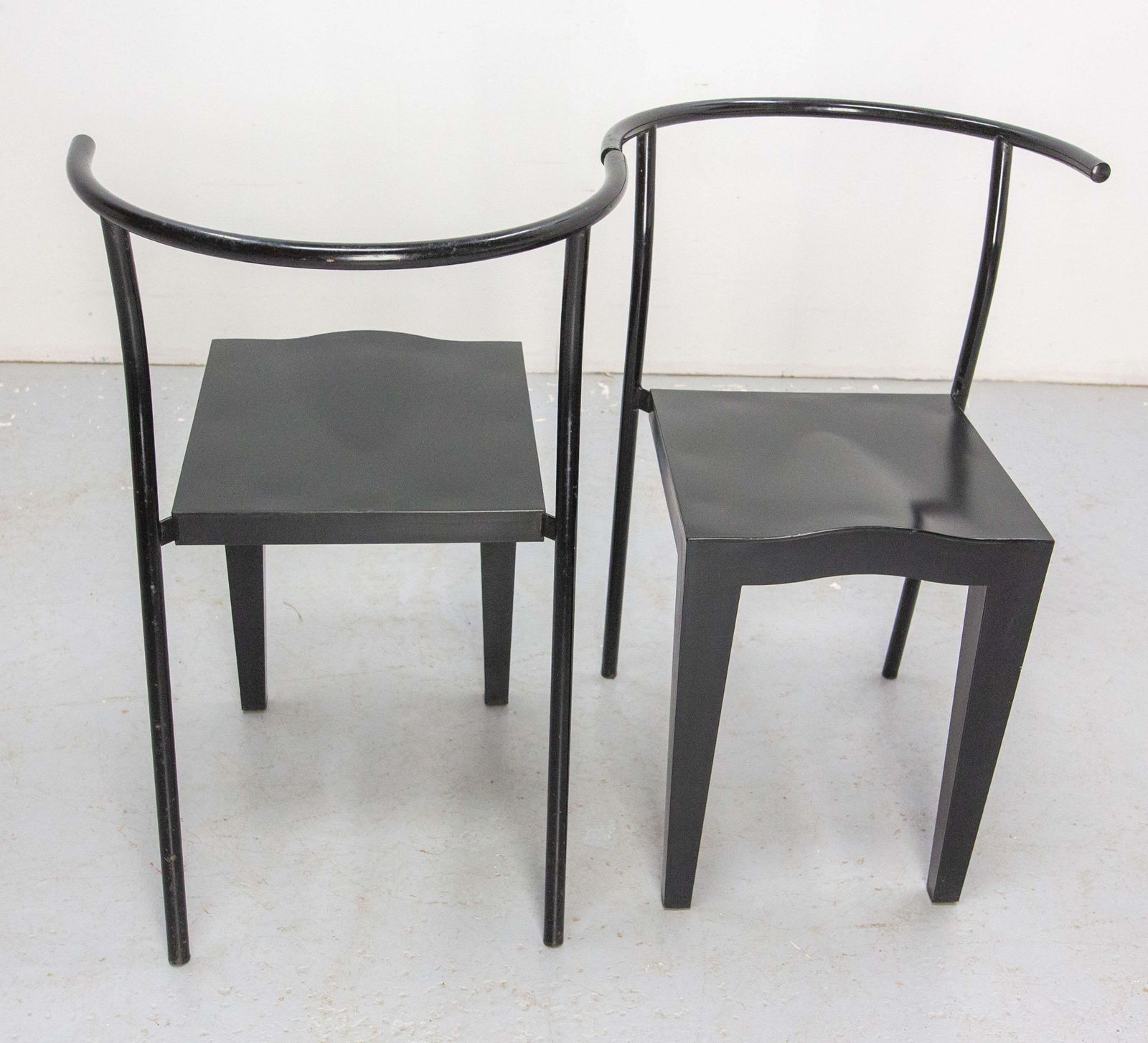 1052.0 Pair Of Black Chairs DR Glob Of Philippe Starck For Kartell, Circa 1980 photo