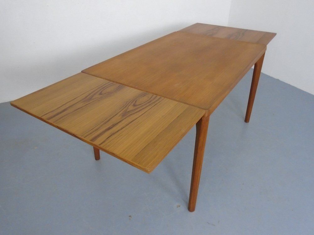 Extendable Teak Dining Table By Henning Kjærnulf For Velje Møbelfabrik, 1960s photo vintage