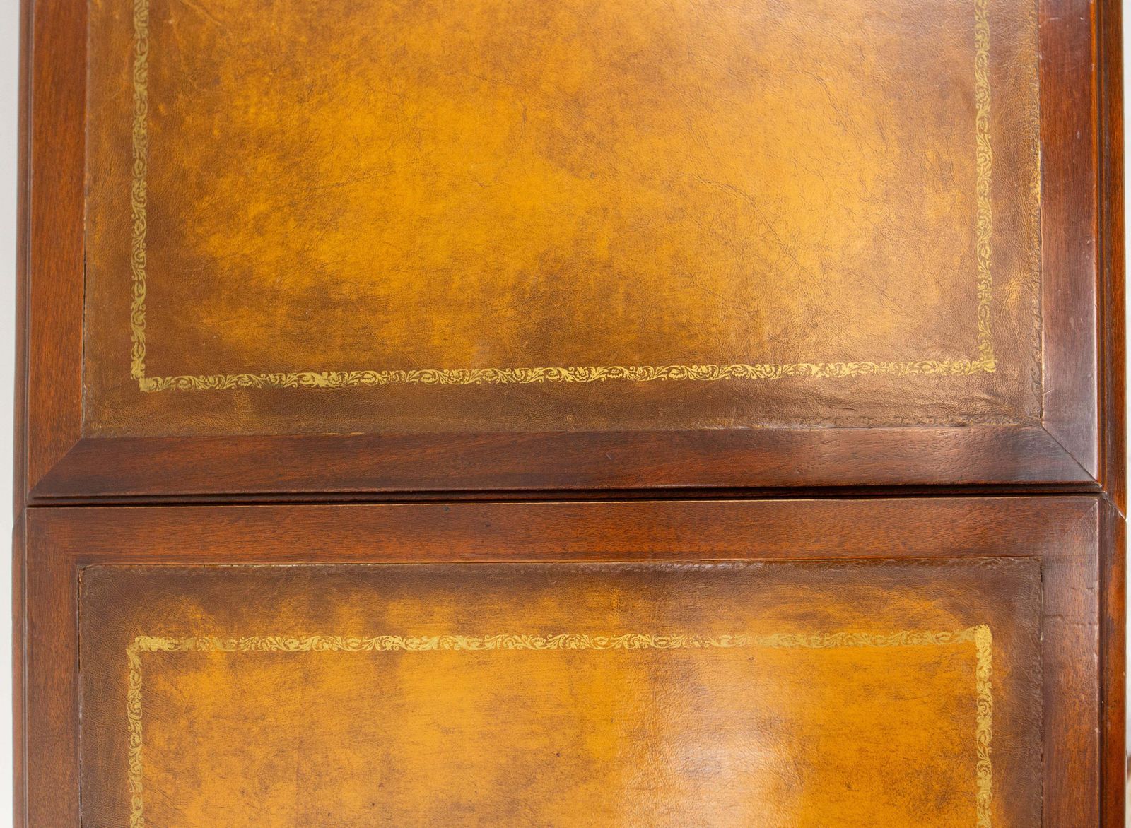 English Folding Coffee Table White Wood And Leather, Circa 1960 photo vinterior