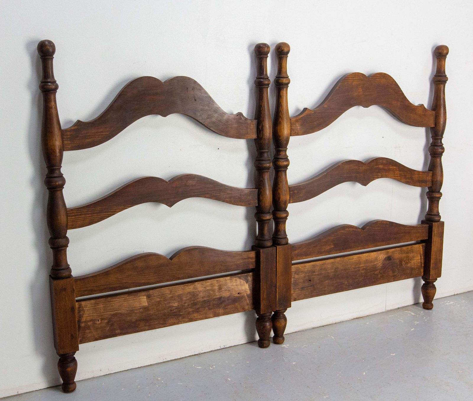French Antique Fir Wood Headboard For Queen Size Bed Circa 1940 photo Furniture