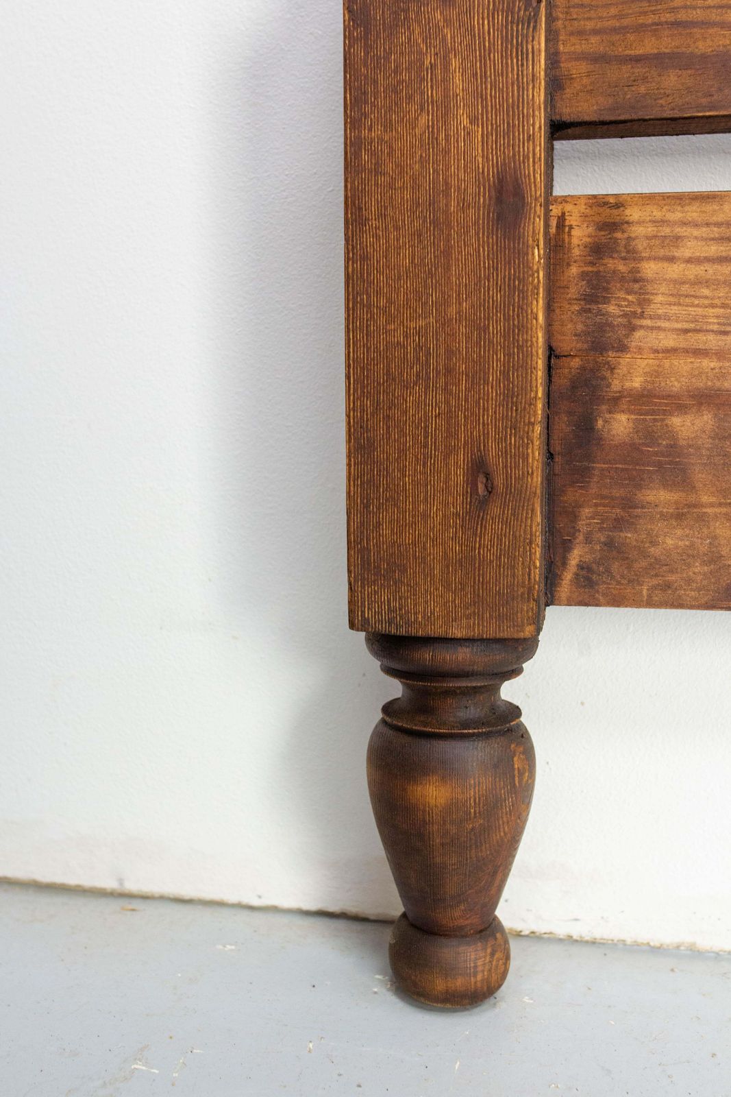 photo furniture French Antique Fir Wood Headboard For Queen Size Bed Circa 1940