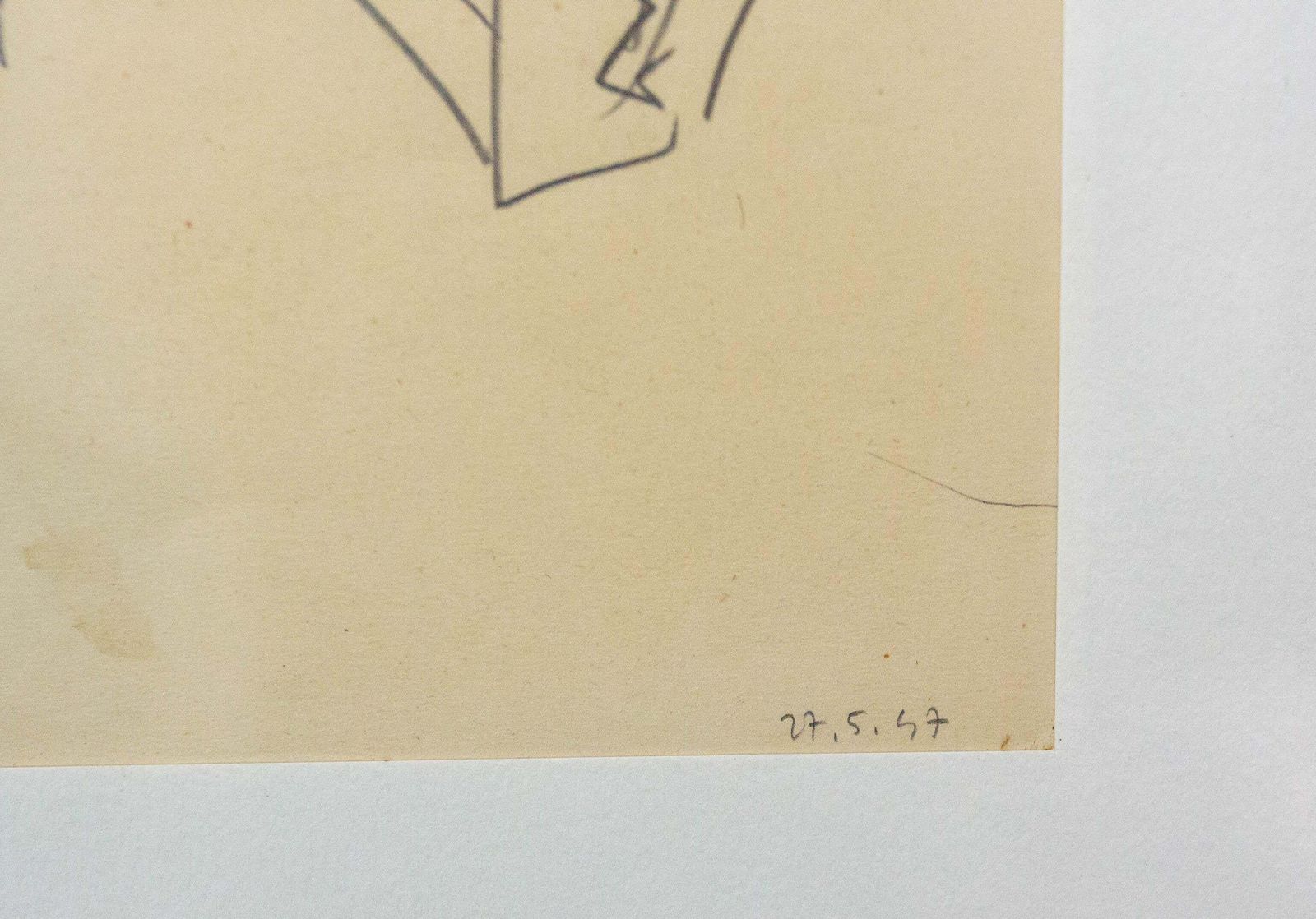 French Jean Lanauve Cluzeau Pencil Drawing Jewish Wedding In Hara Kbira, 1947 photo 627.0