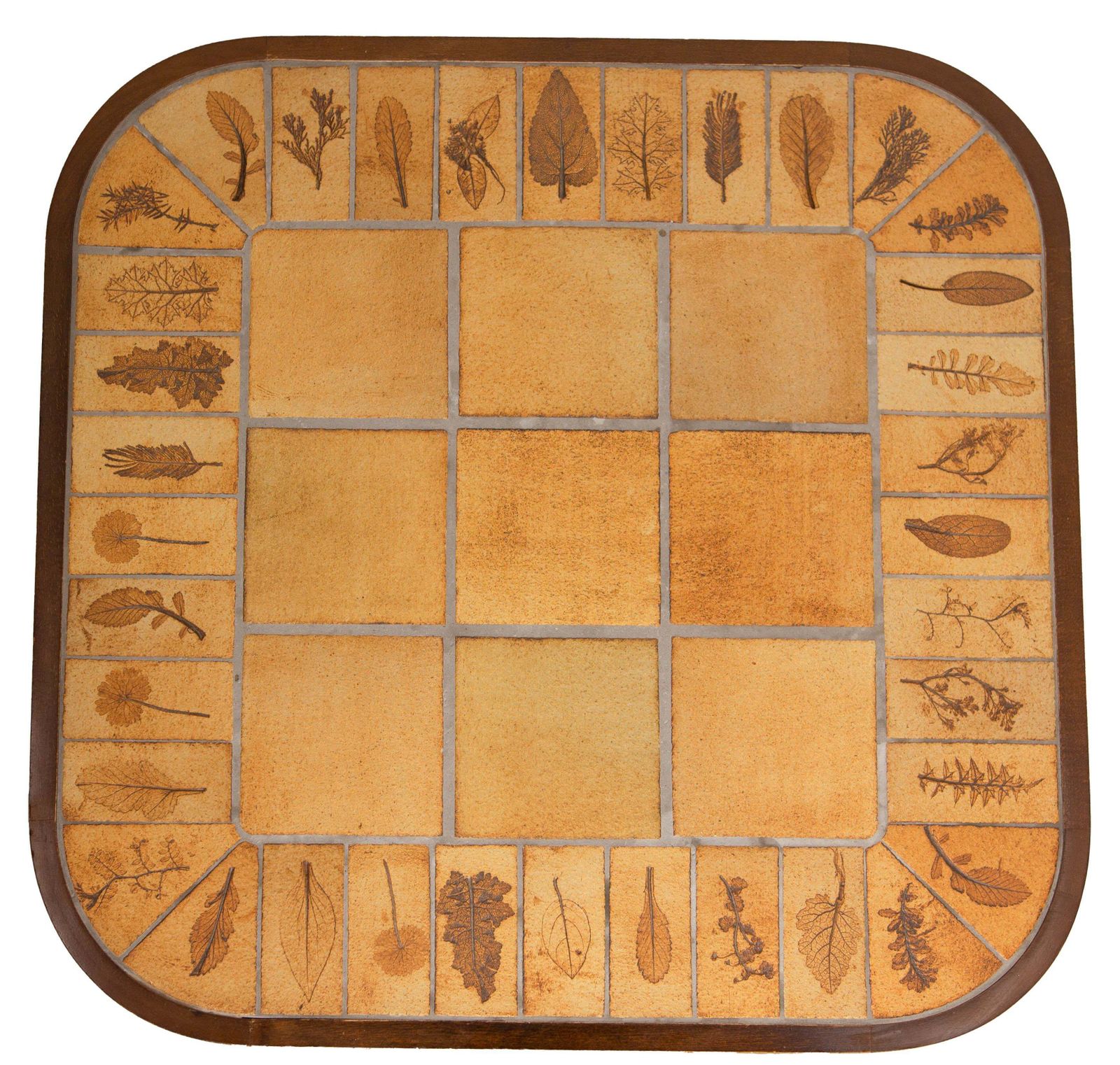French Herbarium Coffee Table Vallauris Tiles In The Capron Style Circa 1970 photo 2298.0