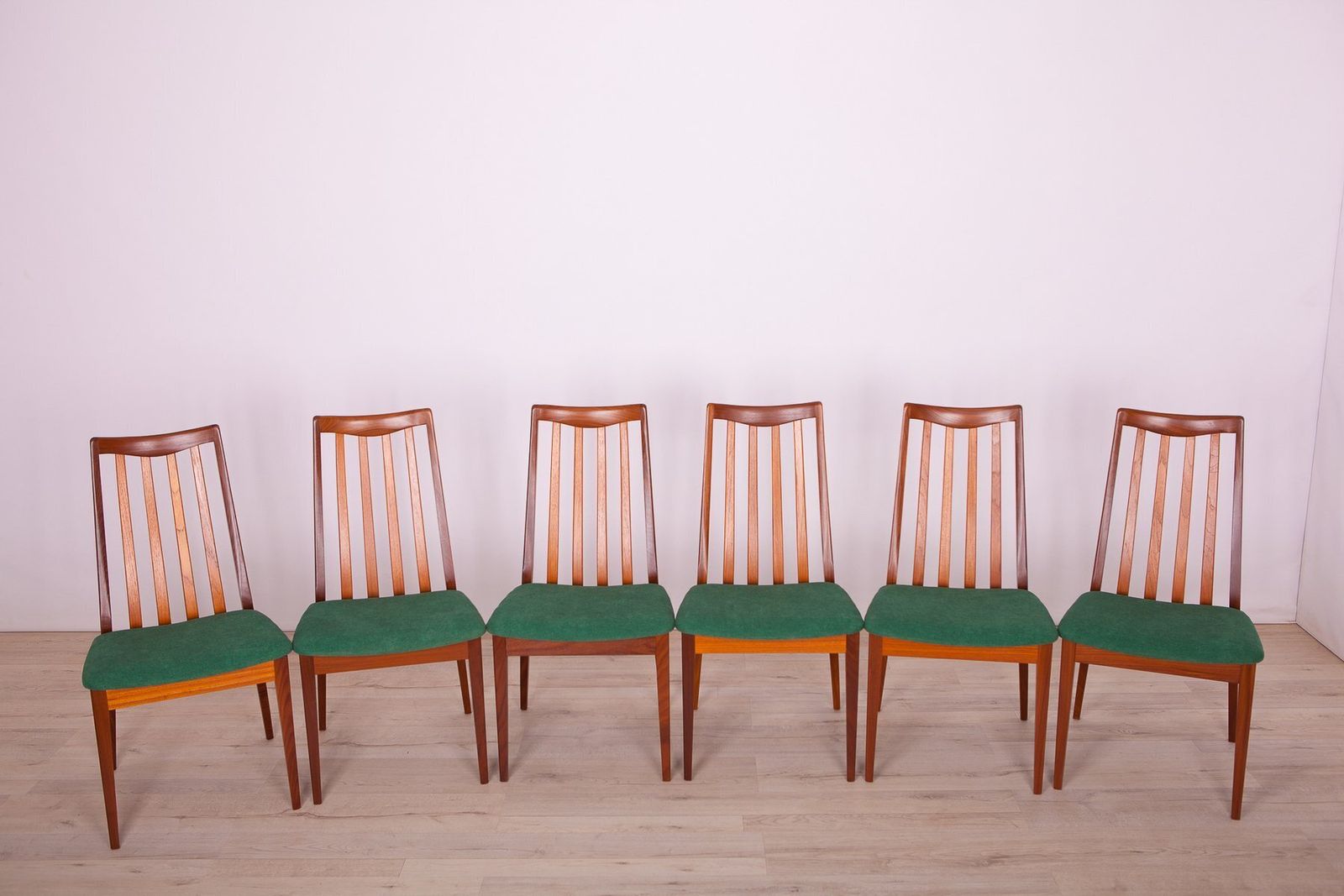 Fabric And Teak Dining Chairs By Leslie Dandy For G Plan, 1960s, Set Of 6