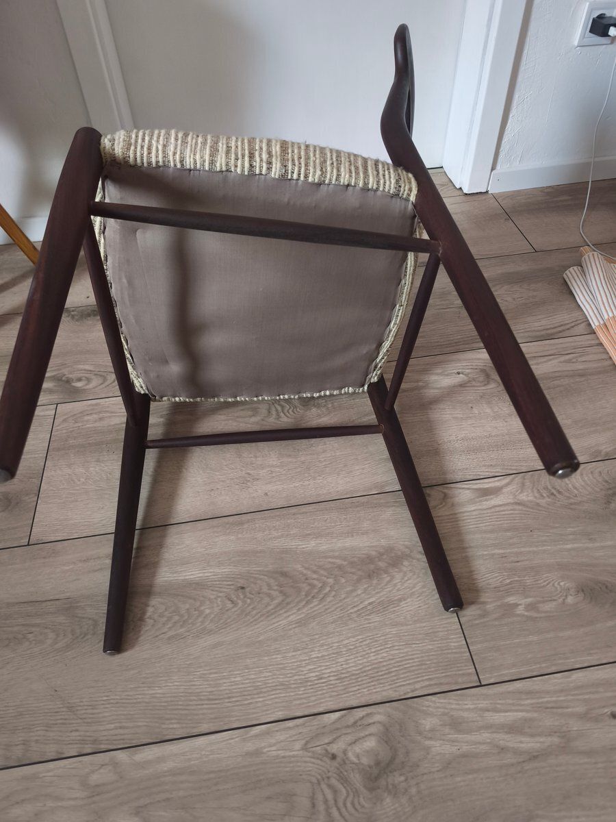 Mid Century Wooden Dining Chairs With Wool Upholstery From Lübke, 1960s, Set Of 4 photo Furniture
