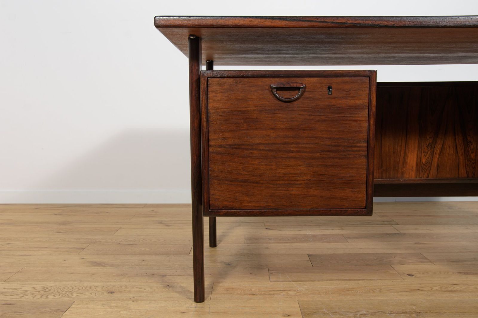 Furniture Mid Century Freestanding Rosewood Desk By Kai Kristiansen For Feldballes Møbelfabrik, 1960s photo