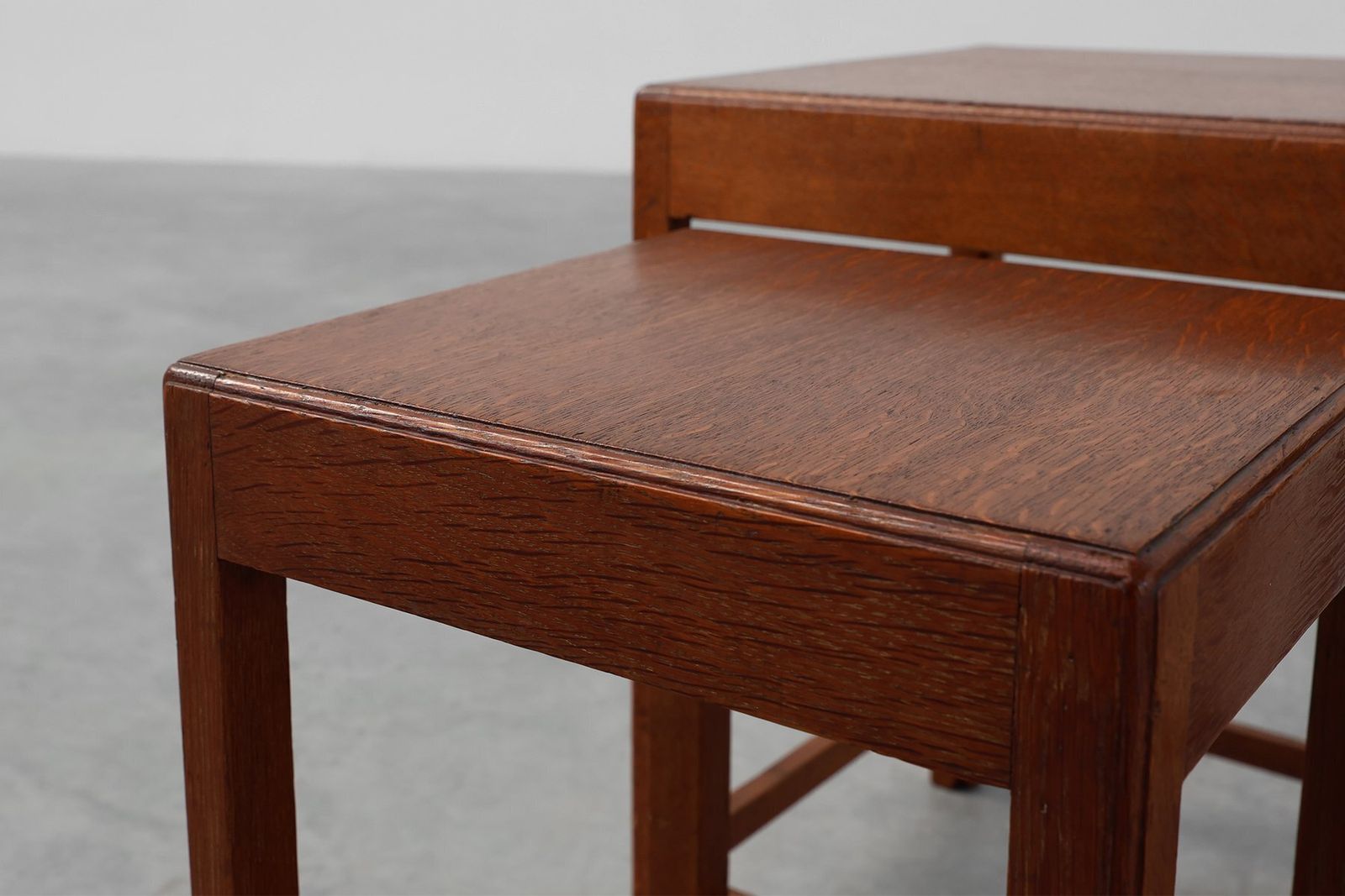Art Deco Oak Stacking Tables, France, 1920s, Set Of 3 photo buy