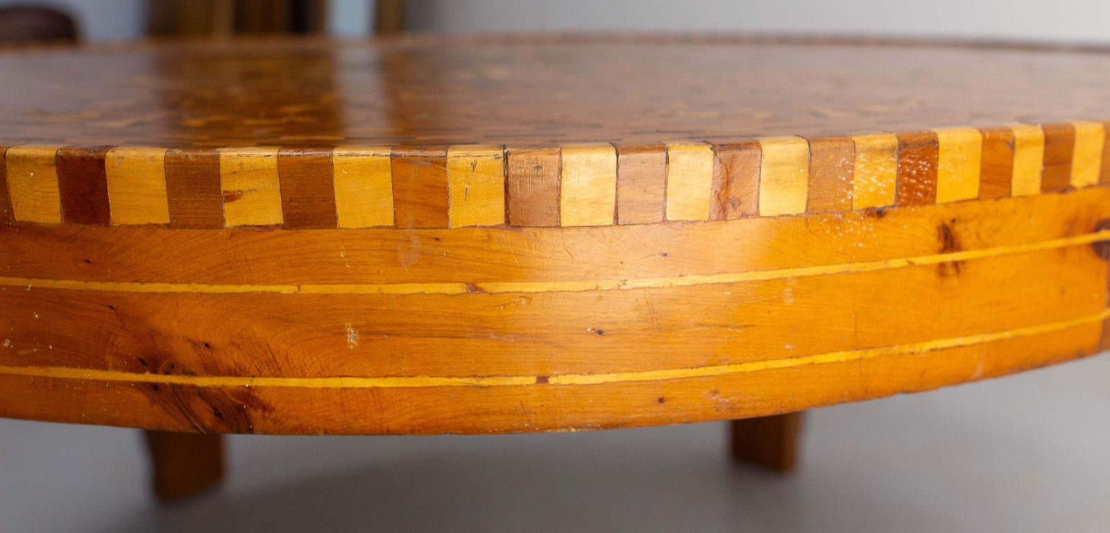 photo furniture Moroccan Inlaid Atlas Cedar Central Or Coffee Table  20th Mid Century