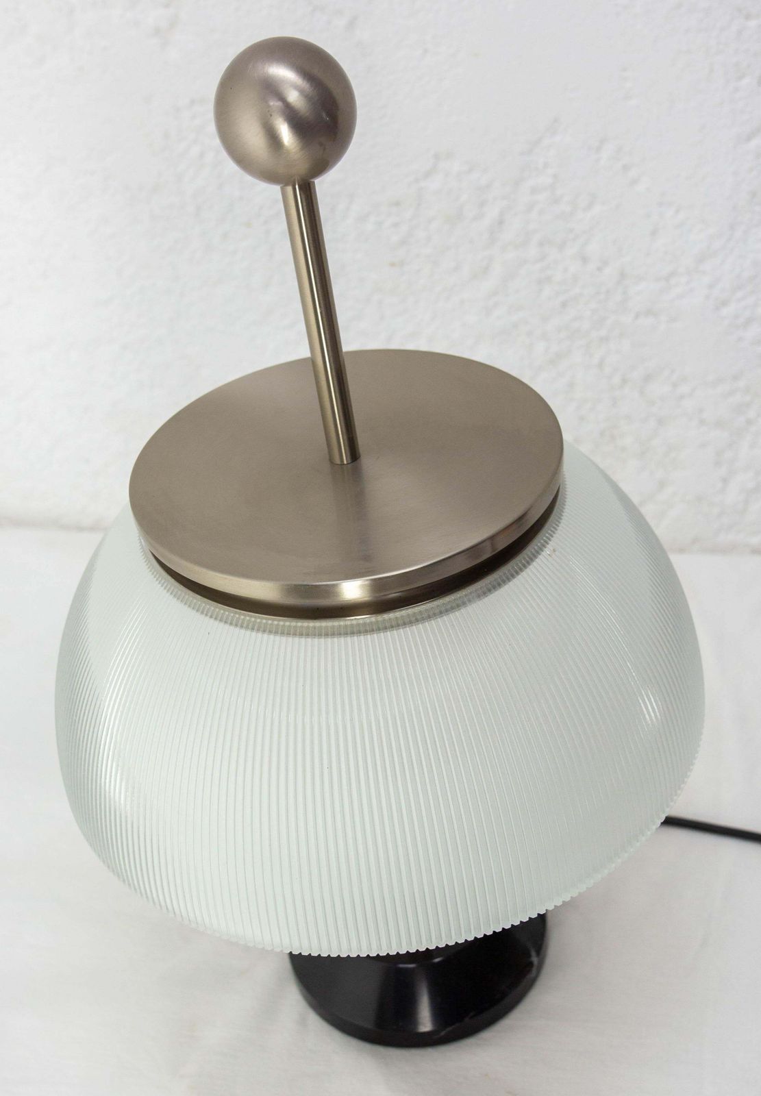 photo for sale French Marble Chrome & Glass Table Alfa Lamp Sergio Mazza For Artemide C 1960