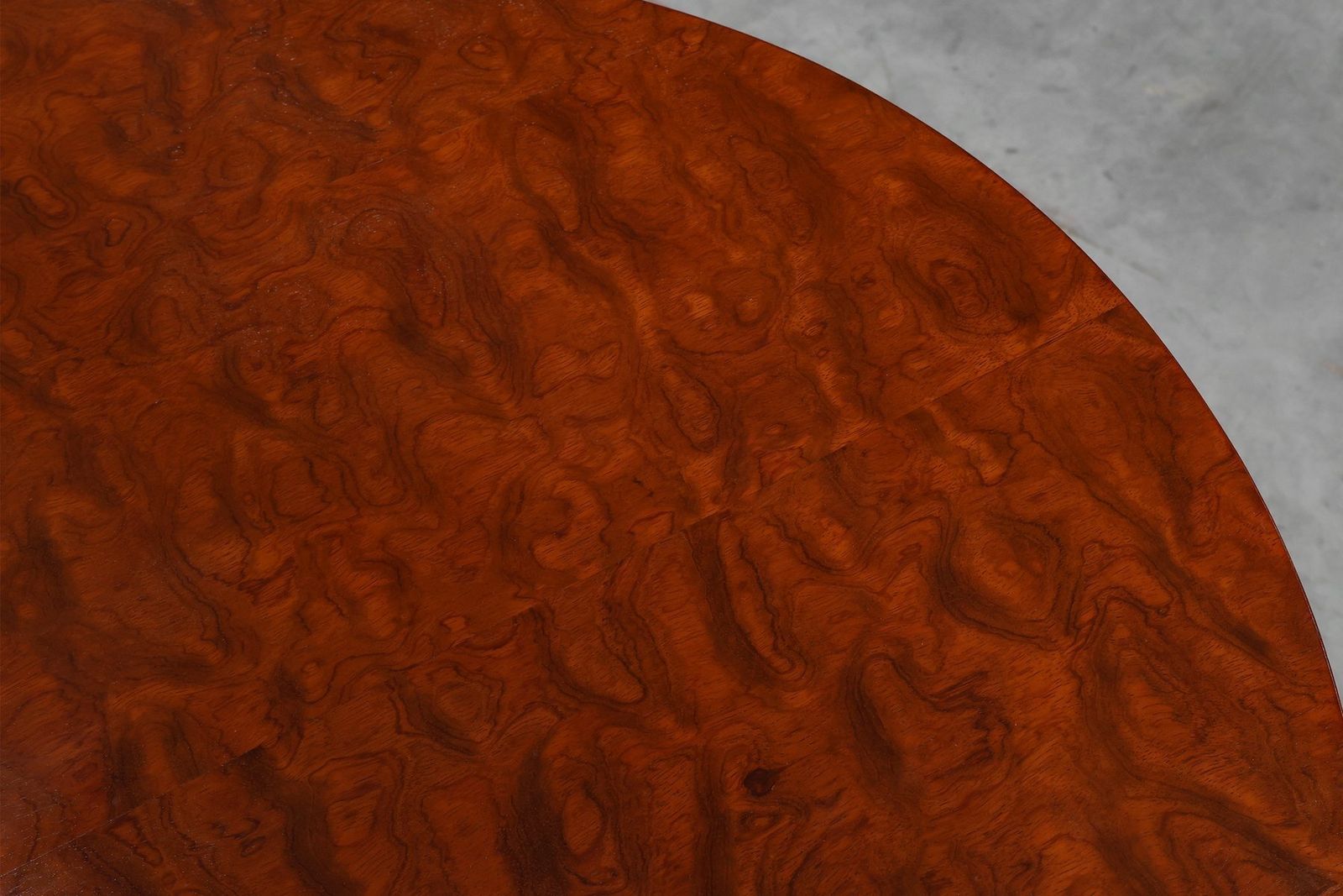 Furniture Art Deco Round Coffee Table In Burl Veneer, France, 1920s photo