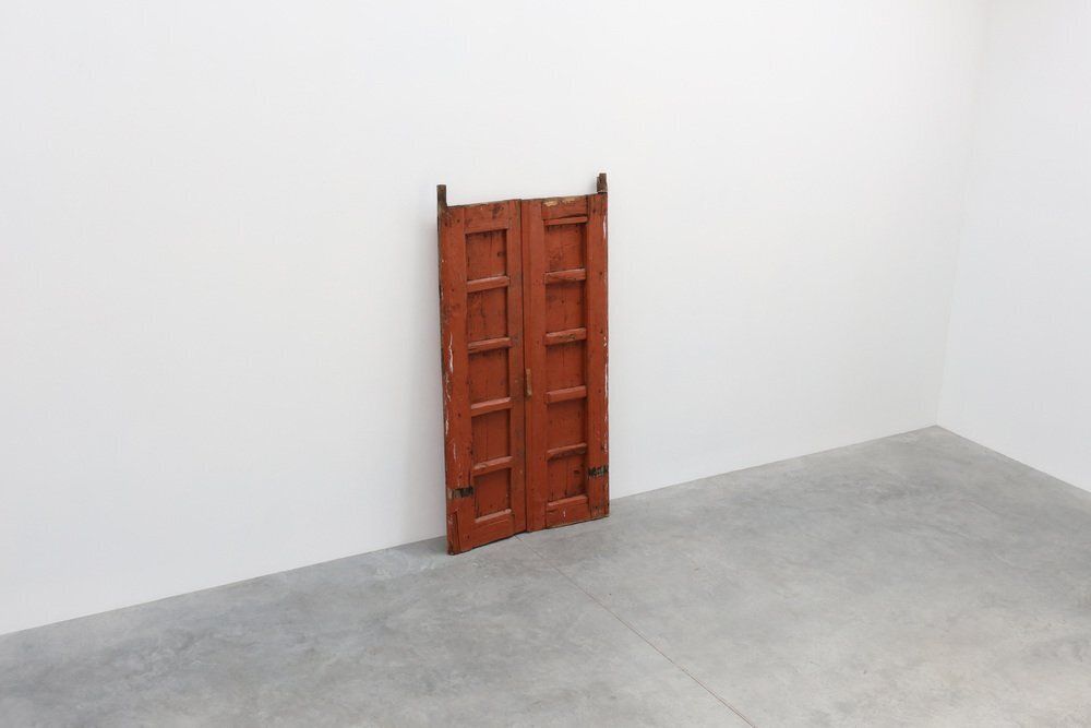 Large 17th Century Terracotta Lacquered Oak Monastery Doors, Portugal, Set Of 2 photo vinterior