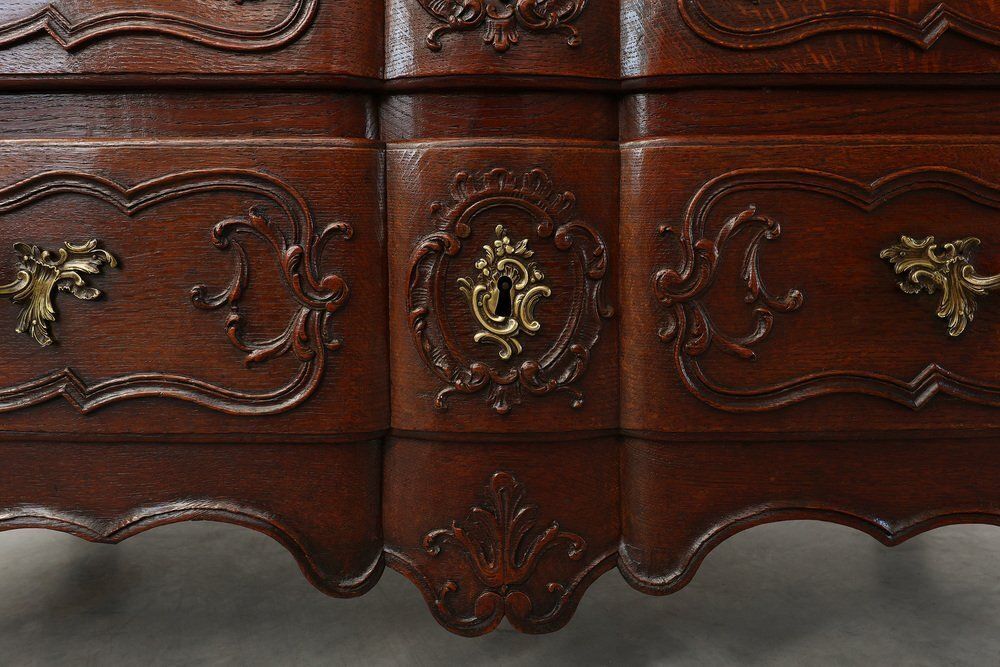 French Louis XV Style Hand Crafted Oak Chest Of Drawers, 18th Century photo buy
