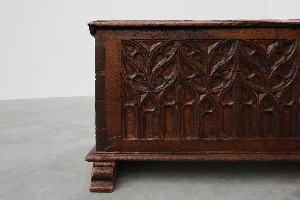 Large 16th Century Gothic Carved Oak Chest, France photo buy