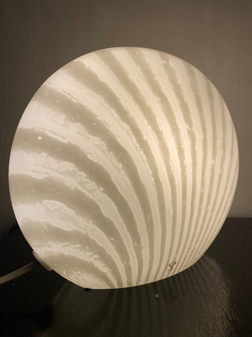 Moon Shell Table Lamps Glass Peill Putzler  Zebra Series 1960 Set photo buy