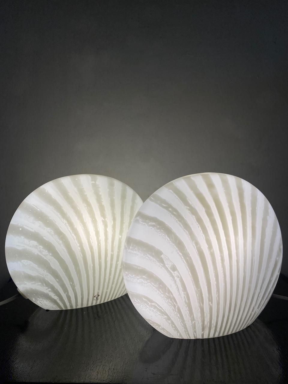 photo buy Moon Shell Table Lamps Glass Peill Putzler  Zebra Series 1960 Set
