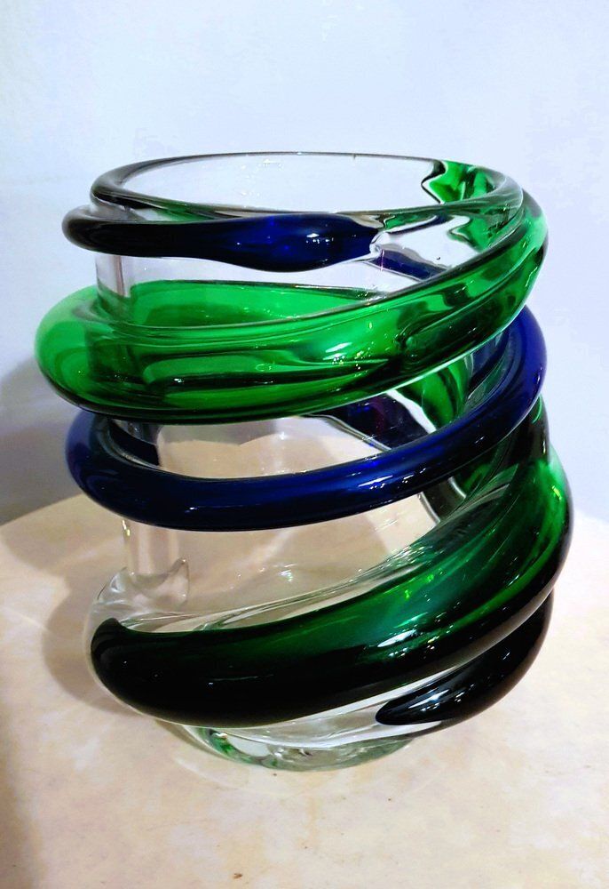 Murano Art Glass Vase By Luciano Gaspari For Salviati, 1950s
