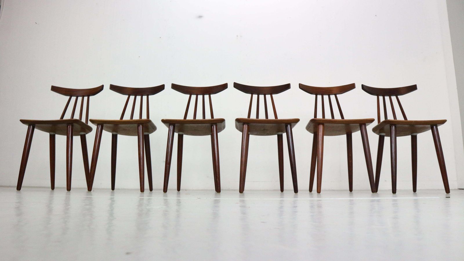 Poul Volther Set Of 6 Dinning Room Chairs "3705" For Fremel Røjle, Denmark, 1960 photo buy