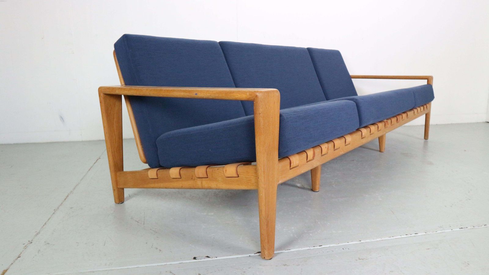 Svante Skogh Swedish Model  "Bodö" Oak 3, 5 Seater Sofa For Säffle Möbler, 1950 photo vinterior
