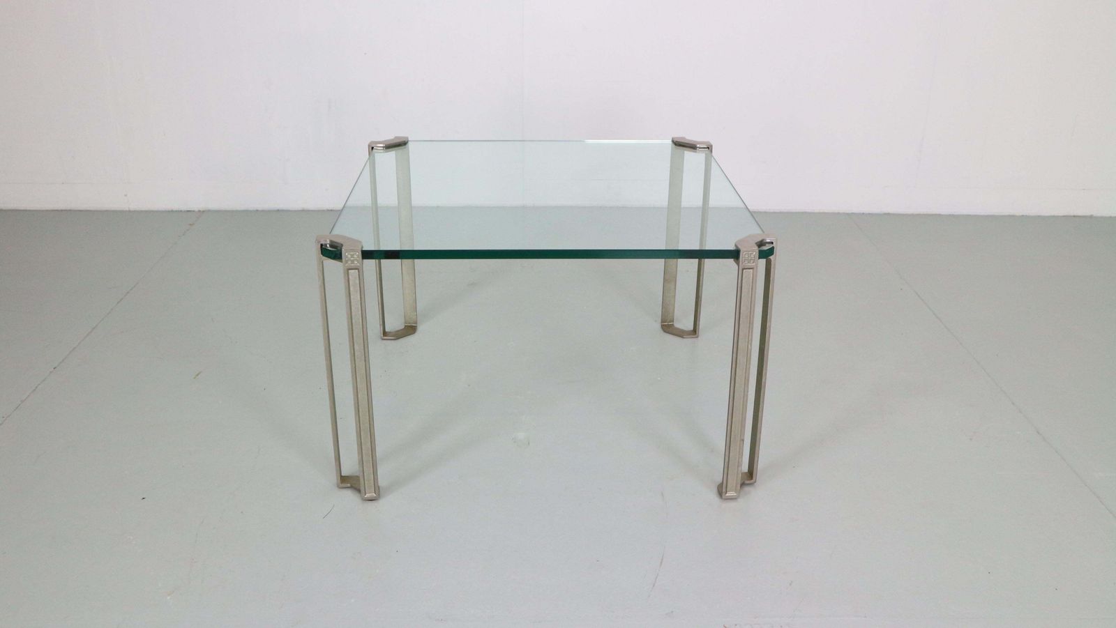Peter Ghyczy For Ghyzcy Square Glass Coffee Table, 1970's Hollywood Regency photo Furniture
