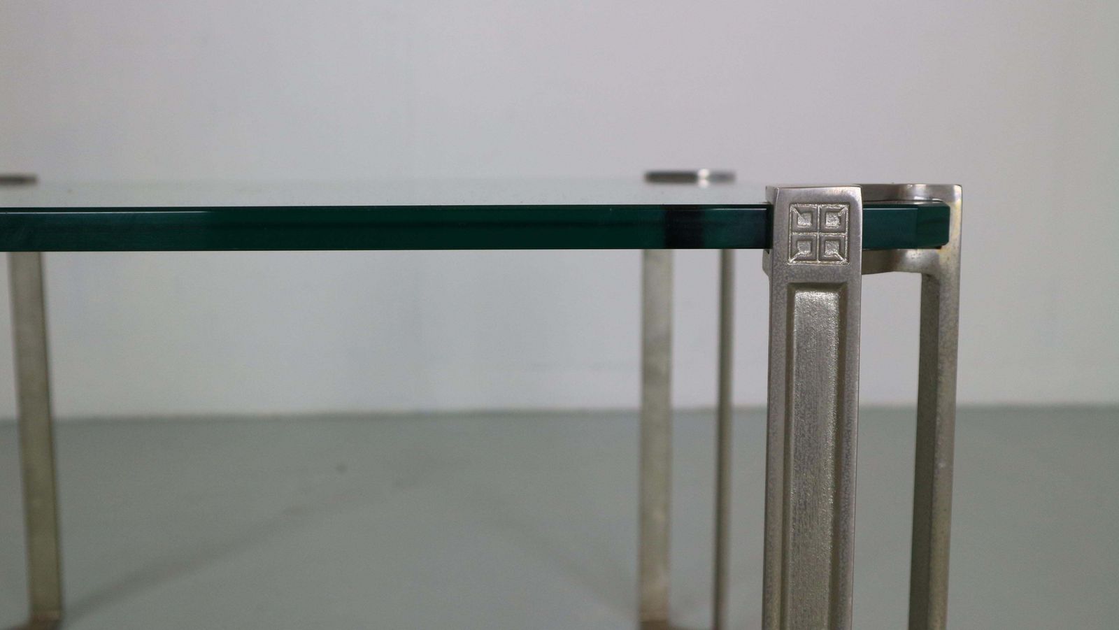 Furniture Peter Ghyczy For Ghyzcy Square Glass Coffee Table, 1970's Hollywood Regency photo