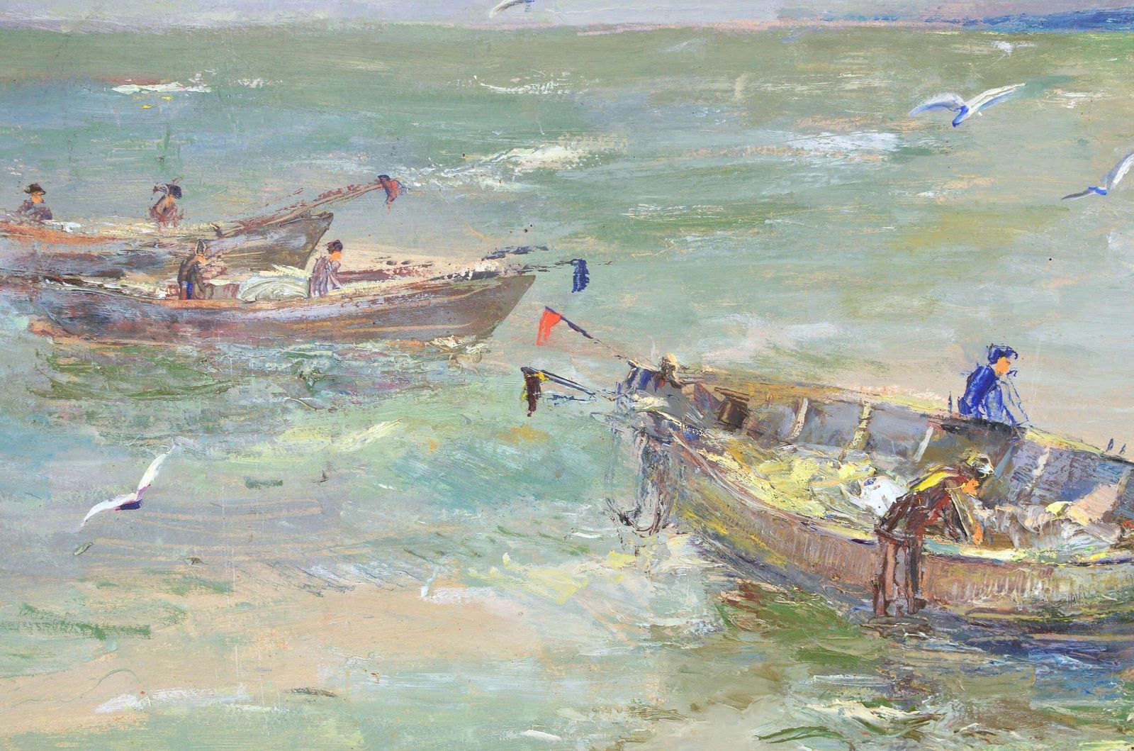Alexander Schulzfishermen' Boats. 1962. Oil On Cardboard. 80x100 Cm.1962 photo Art