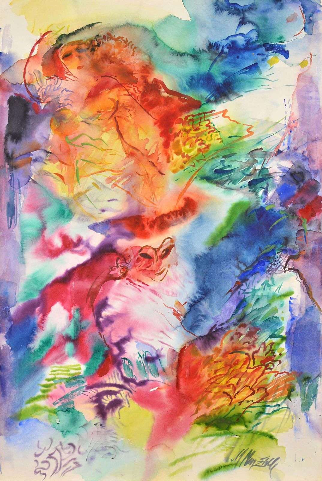 Malda Muizulemasquerade Ball. Paper, Watercolor, 60x80 Cm1980